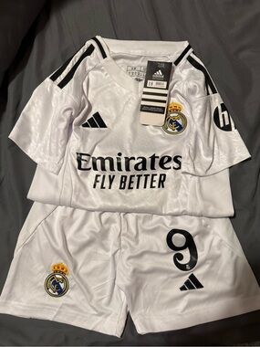 adidas White Kids Soccer Jersey with Club Crest